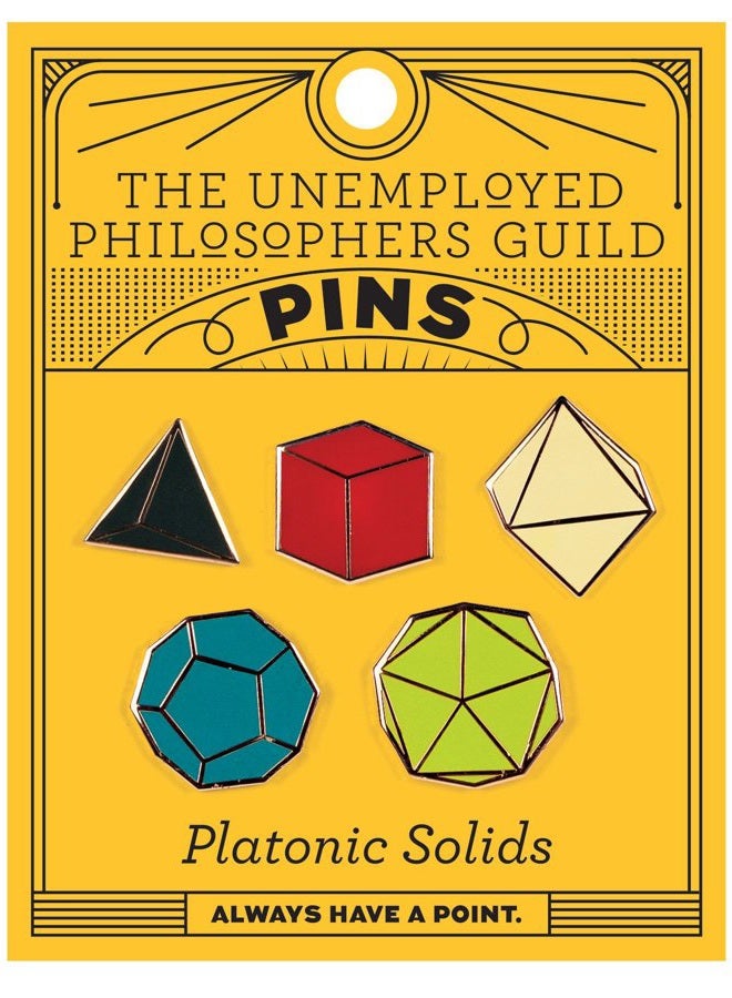 The Unemployed Philosophers Guild Platonic Solids Enamel Pin Set - 5 Unique Colored Metal Lapel Pins - Image 3